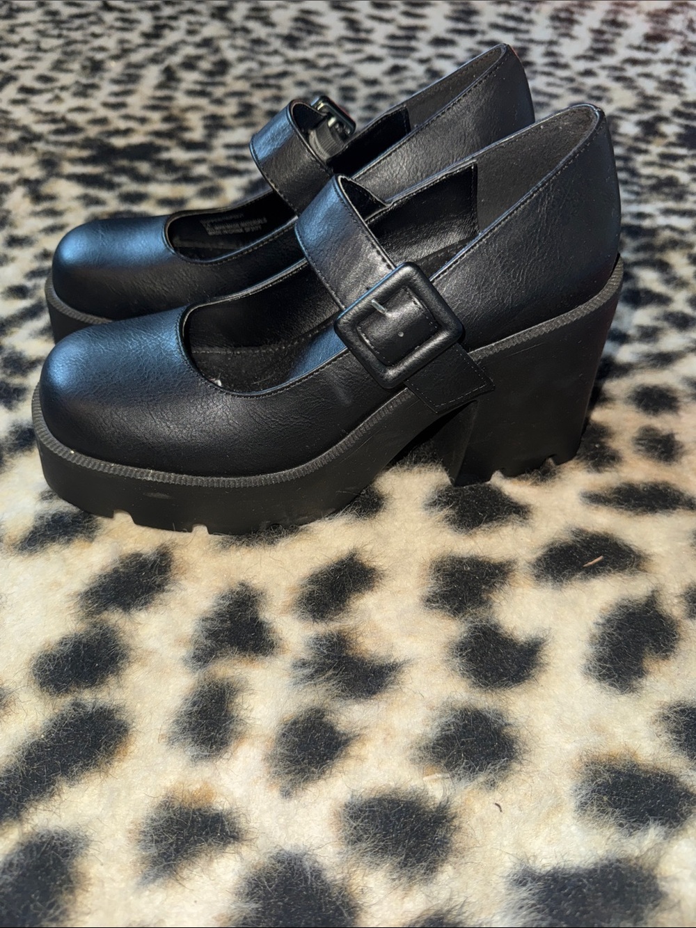 Madden Girl Black Platform Mary Janes with Buckle